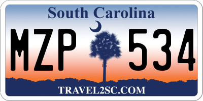 SC license plate MZP534
