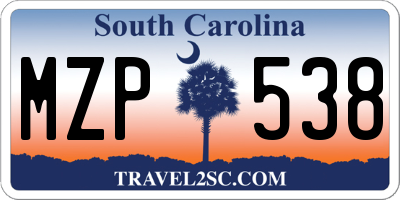 SC license plate MZP538