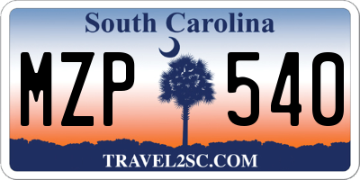 SC license plate MZP540