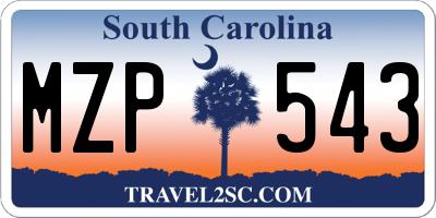 SC license plate MZP543