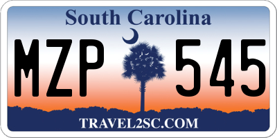 SC license plate MZP545