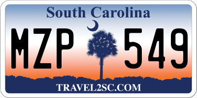SC license plate MZP549