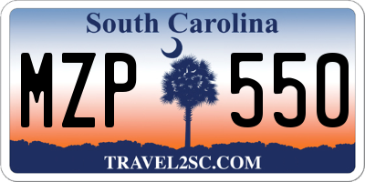 SC license plate MZP550