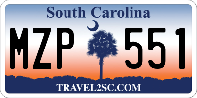 SC license plate MZP551