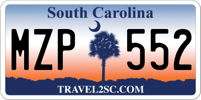 SC license plate MZP552
