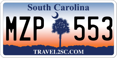 SC license plate MZP553