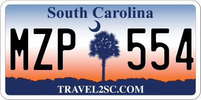 SC license plate MZP554
