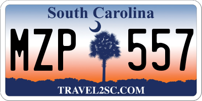 SC license plate MZP557
