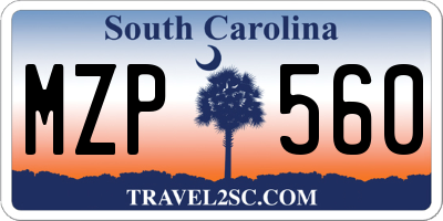 SC license plate MZP560