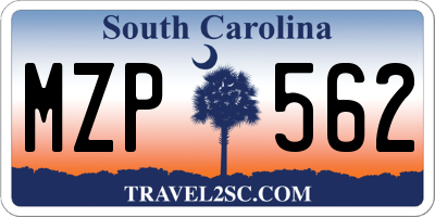 SC license plate MZP562