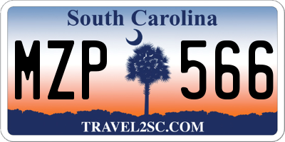 SC license plate MZP566