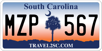 SC license plate MZP567