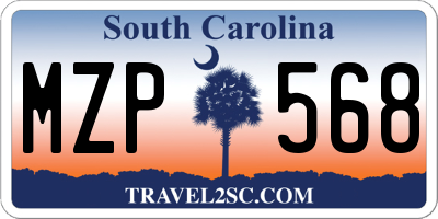 SC license plate MZP568