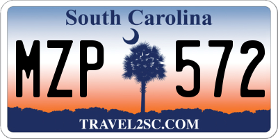 SC license plate MZP572