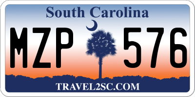 SC license plate MZP576