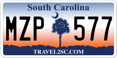 SC license plate MZP577