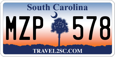 SC license plate MZP578