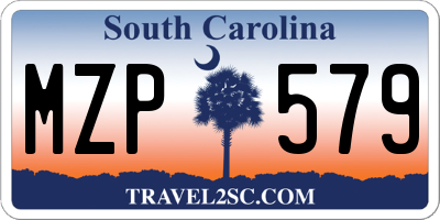 SC license plate MZP579