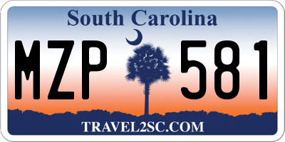 SC license plate MZP581