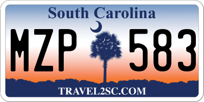 SC license plate MZP583