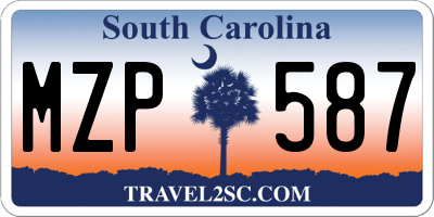 SC license plate MZP587