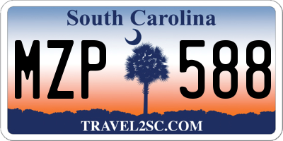 SC license plate MZP588