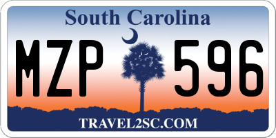 SC license plate MZP596