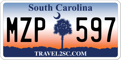SC license plate MZP597