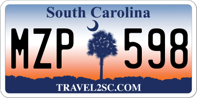 SC license plate MZP598