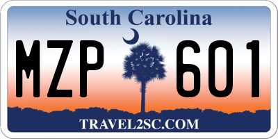SC license plate MZP601