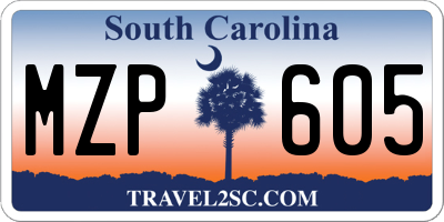 SC license plate MZP605