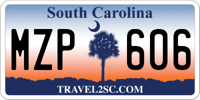 SC license plate MZP606