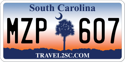 SC license plate MZP607