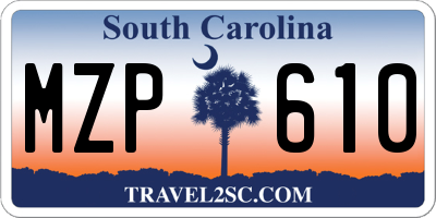 SC license plate MZP610