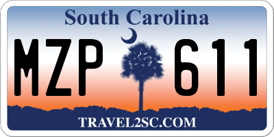 SC license plate MZP611