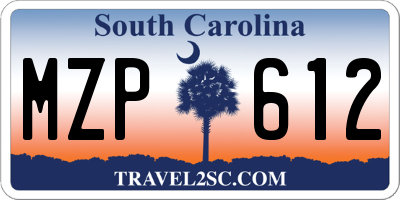 SC license plate MZP612