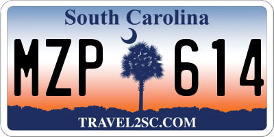 SC license plate MZP614