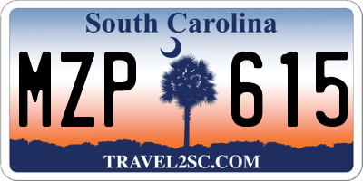 SC license plate MZP615