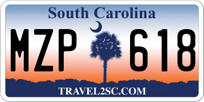 SC license plate MZP618