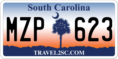 SC license plate MZP623