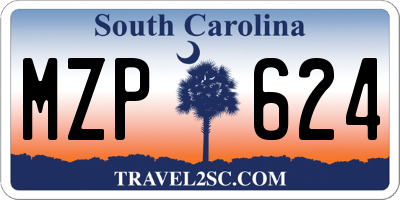 SC license plate MZP624