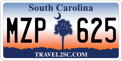 SC license plate MZP625