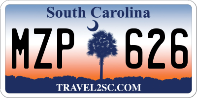 SC license plate MZP626