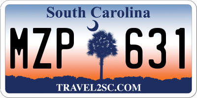 SC license plate MZP631