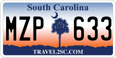 SC license plate MZP633