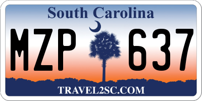 SC license plate MZP637
