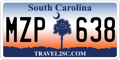 SC license plate MZP638