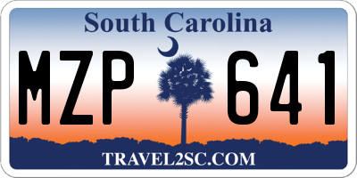 SC license plate MZP641