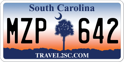 SC license plate MZP642