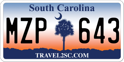 SC license plate MZP643